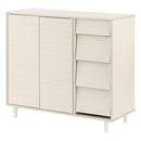 キャビネット〔Aタイプ〕 キャビネット 扉付き 4段 可動棚 サイドボード 収納棚 リビング 食器 北欧 ぼん家具