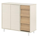 キャビネット〔Aタイプ〕 キャビネット 扉付き 4段 可動棚 サイドボード 収納棚 リビング 食器 北欧 ぼん家具