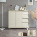 キャビネット〔Aタイプ〕 キャビネット 扉付き 4段 可動棚 サイドボード 収納棚 リビング 食器 北欧 ぼん家具