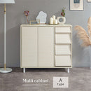 キャビネット〔Aタイプ〕 キャビネット 扉付き 4段 可動棚 サイドボード 収納棚 リビング 食器 北欧 ぼん家具