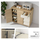 キャビネット〔Aタイプ〕 キャビネット 扉付き 4段 可動棚 サイドボード 収納棚 リビング 食器 北欧 ぼん家具