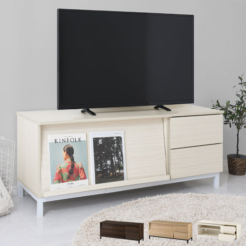 [ 幅120cm ] フラップ扉付きテレビ台