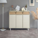 キャビネット〔Bタイプ〕 キャビネット 扉付き 3段 可動棚 サイドボード 収納棚 リビング 食器 北欧 ぼん家具