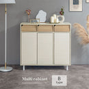 キャビネット〔Bタイプ〕 キャビネット 扉付き 3段 可動棚 サイドボード 収納棚 リビング 食器 北欧 ぼん家具
