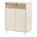 キャビネット〔Dタイプ〕 サイドキャビネット おしゃれ 収納ラック 24インチ テレビ台 一人暮らし プリンター台 FAX台 リビング収納 ミドルボード 寝室 白 茶色 ぼん家具