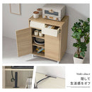 キャビネット〔Dタイプ〕 サイドキャビネット おしゃれ 収納ラック 24インチ テレビ台 一人暮らし プリンター台 FAX台 リビング収納 ミドルボード 寝室 白 茶色 ぼん家具