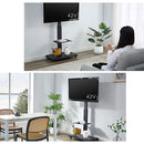 テレビスタンド テレビ台 テレビスタンド 壁寄せ キャスター付き TVスタンド 40インチ 50インチ 65インチ ハイタイプ 首振り 昇降 配線隠し 収納棚 黒 白 ぼん家具