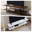 テレビ台 テレビ台 ローボード テレビボード 収納 ラック シェルフ テレビ 棚 台 幅120cm 50インチまで対応 ロータイプ 木製 メラミン スチール 茶 白 おしゃれ ぼん家具