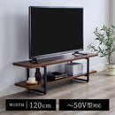 テレビ台 テレビ台 ローボード テレビボード 収納 ラック シェルフ テレビ 棚 台 幅120cm 50インチまで対応 ロータイプ 木製 メラミン スチール 茶 白 おしゃれ ぼん家具