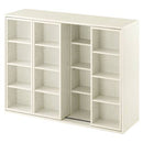 スライド本棚〔幅120cm〕 本棚 スライド 4段 可動棚  前後 2列 木目調 ラック コミック 漫画 大容量 収納棚 ぼん家具