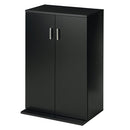 マルチ収納ラック 本棚  扉付き 4段 可動棚  収納棚 コミック 漫画 cd キャビネット 大容量 木目調 北欧 ぼん家具