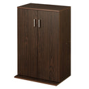 マルチ収納ラック 本棚  扉付き 4段 可動棚  収納棚 コミック 漫画 cd キャビネット 大容量 木目調 北欧 ぼん家具