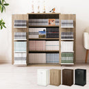 マルチ収納ラック 本棚  扉付き 4段 可動棚  収納棚 コミック 漫画 cd キャビネット 大容量 木目調 北欧 ぼん家具