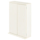 扉付き本棚〔薄型タイプ〕 本棚 薄型 扉付き 4段 可動棚  収納棚 コミック 漫画 キャビネット 大容量 木目調 ぼん家具