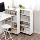 キャスター付き収納ラック 本棚 キャスター付き 3段 可動棚 ラック 収納棚 スリム 漫画 木目調 隙間収納 ぼん家具