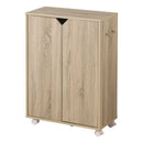 キャスター付き収納ラック 本棚 扉付き キャスター付き 3段 可動棚 ラック 収納棚 コミック A4 木目調 ぼん家具