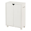 キャスター付き収納ラック 本棚 扉付き キャスター付き 3段 可動棚 ラック 収納棚 コミック A4 木目調 ぼん家具