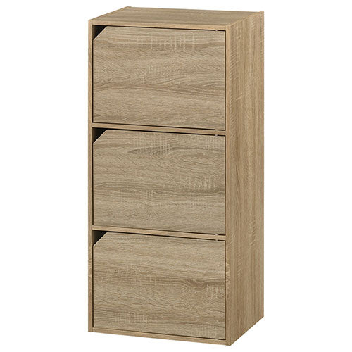 カラーボックス 3段 扉付き 本棚 ラック 扉付き収納 おしゃれ ぼん家具