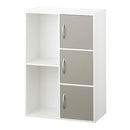 カラーボックス 2列 3段+2段 扉付き 多目的収納ラック 扉付き 3段＋2段 深型 2列収納 A4サイズ 対応 ぼん家具