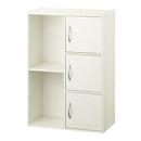 カラーボックス 2列 3段+2段 扉付き 多目的収納ラック 扉付き 3段＋2段 深型 2列収納 A4サイズ 対応 ぼん家具