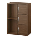 カラーボックス 2列 3段+2段 扉付き 多目的収納ラック 扉付き 3段＋2段 深型 2列収納 A4サイズ 対応 ぼん家具