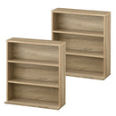 薄型本棚〔2台セット〕 薄型本棚 カラーボックス 2台セット 積み重ね 奥行スリム コミック最大240冊収納 ぼん家具