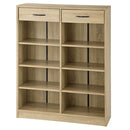 引き出し付き木製ラック 本棚 引き出し付き ラック 4段 可動棚  収納棚 木目調 コミック 大容量 コンパクト ぼん家具