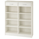 引き出し付き木製ラック 本棚 引き出し付き ラック 4段 可動棚  収納棚 木目調 コミック 大容量 コンパクト ぼん家具