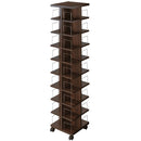 マルチタワーラック〔オープンタイプ〕 本棚 回転 タワー ラック 9段 可動棚 キャスター コミック 漫画 ㏅ 大容量 ディスプレイ ぼん家具