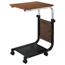 ベッドテーブル ショート 幅48cm×奥行35cm サイドテーブル 昇降 移動式 ナイトテーブル キャスター付き 収納ポケット 昇降テーブル 棚付き ベッドテーブル 介護 ベッドサイドテーブル 高さ調整 ぼん家具