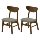 ダイニングチェア〔2脚セット〕 椅子 チェア 食卓椅子 2脚セット 布 座面 高さ40 背もたれ 木製 ダイニングチェア 床傷防止 足裏フェルト付き ぼん家具