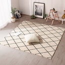 ベニワレン風シャギーラグ〔190×190cm〕 ラグ ラグマット カーペット ベニワレン モロッカン柄 約 190×190cm 洗える 床暖房対応 滑り止め付 ダイヤ柄 シャギー かわいい インテリア アイボリー グレー ぼん家具
