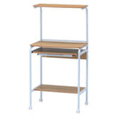 シンプルPCデスク オフィスデスク おしゃれ プリンター収納 スライドテーブル コンパクト キャスター付 パソコンデスク 60cm シンプル ハイタイプ 省スペース 北欧 スリム ぼん家具