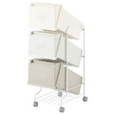 ダストボックス〔3段タイプ〕 ゴミ箱 キッチン用ゴミ箱 分別 ダストボックス おしゃれ 分別ダストワゴン フタ付き 3段 スリム キャスター付き 縦型 ごみ箱 63L 各21L ぼん家具