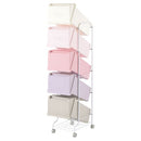 ダストボックス〔5段タイプ〕 ゴミ箱 ダストボックス 分別 おしゃれ キッチン 大型 分別ダストワゴン 約 105L フタつき フロントオープン 縦 隙間 大容量 シンプル ぼん家具