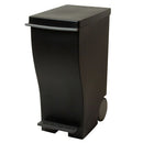 ミニスリムペダル〔ブラック＆ホワイト〕 ゴミ箱 ダストボックス おしゃれ 分別 20L キッチン リビング 蓋付き ペダルペール キャスター付き ブラック ホワイト 日本製 ぼん家具