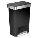 simplehuman　プラスチックレクタンレギュラーステップカン45L キッチンペール ゴミ箱 大容量 おしゃれ 蓋つき ゴミ袋収納ホルダー 壁付け モノトーン 高級感 開店祝い 開業祝い 山崎実業