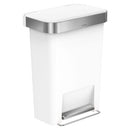simplehuman　プラスチックレクタンレギュラーステップカン45L キッチンペール ゴミ箱 大容量 おしゃれ 蓋つき ゴミ袋収納ホルダー 壁付け モノトーン 高級感 開店祝い 開業祝い 山崎実業