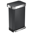 simplehuman　レクタンギュラーステップカン45L キッチンペール ゴミ箱 大容量 おしゃれ 蓋つき ゴミ袋収納ホルダー 壁付け モノトーン 高級感 開店祝い 開業祝い 山崎実業