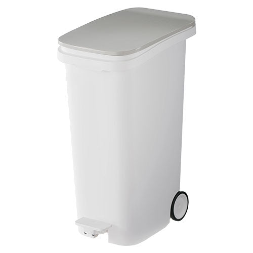 モダン ダストボックス/ゴミ箱 〔ホワイト〕 容量31L 幅約25.5cm ペダル式 キャスター フタ付き 日本製〔代引不可〕(代引不可) モダン ダストボックス⁄ゴミ箱 〔ホワイト〕 容量31L 幅約25.5cm