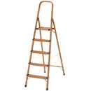 折りたたみ木目脚立〔5段〕 脚立 踏み台 5段 折りたたみ ステップ おしゃれ 軽量 スリム 手すり付き 家庭用 作業台 アルミ インテリア 木目調 ぼん家具