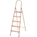 折りたたみ木目脚立〔5段〕 脚立 踏み台 5段 折りたたみ ステップ おしゃれ 軽量 スリム 手すり付き 家庭用 作業台 アルミ インテリア 木目調 ぼん家具