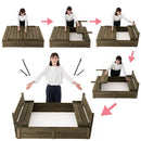 木製扉付き砂場 砂場 サンドボックス 砂あそび すな場 すなば 子供 庭 屋外 遊具 キッズ 自宅用 大型遊具 蓋付き 杉 天然木 こども 屋外遊具 おもちゃ 砂遊び 砂場遊び ぼん家具