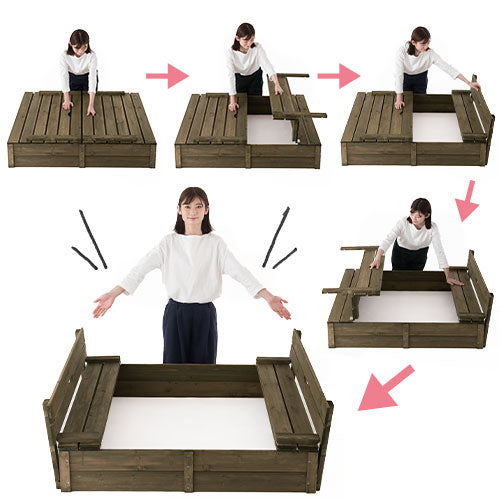 木製扉付き砂場 ぼん家具のおしゃれな ガーデンファニチャー 木製扉付き砂場 ぼん家具のおしゃれな ガーデンファニチャー