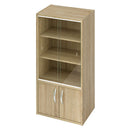 ロータイプ食器棚 キッチンキャビネット ロータイプ 3段 可動棚 ガラス扉付き 食器棚 コンパクト 収納 木製 ぼん家具