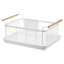 水切りバスケット 水切りラック 食器 お皿 まな板 コップ 水切り ラック 台所 キッチン 水受け トレー キッチン 便利グッズ スリム 省スペース 山崎実業