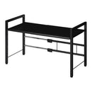 伸縮キッチンラック〔1段〕 レンジ上ラック 伸縮式 可動棚 トースター台 カウンター上 キッチン 調味料 スチール ぼん家具