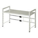 伸縮キッチンラック〔1段〕 レンジ上ラック 伸縮式 可動棚 トースター台 カウンター上 キッチン 調味料 スチール ぼん家具