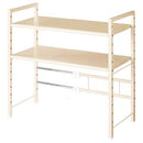 伸縮キッチンラック〔2段〕 キッチンラック キッチン 収納 レンジラック 冷蔵庫ラック スリム おしゃれ 2段 上置き 伸縮 コンパクト 可動棚 スチール 炊飯器 トースター 調味料 ぼん家具