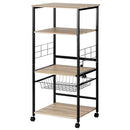 レンジ台〔4段〕 キッチン収納 棚 電子レンジ トースター 炊飯器 電気ポット 台 オープンラック 台所 おしゃれ かわいい 北欧 スチール ミドルタイプ ぼん家具